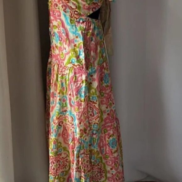 NEW House of Harlow 1960 Boho Maxi Dress with open back and tie NWT - Picture 3 of 9